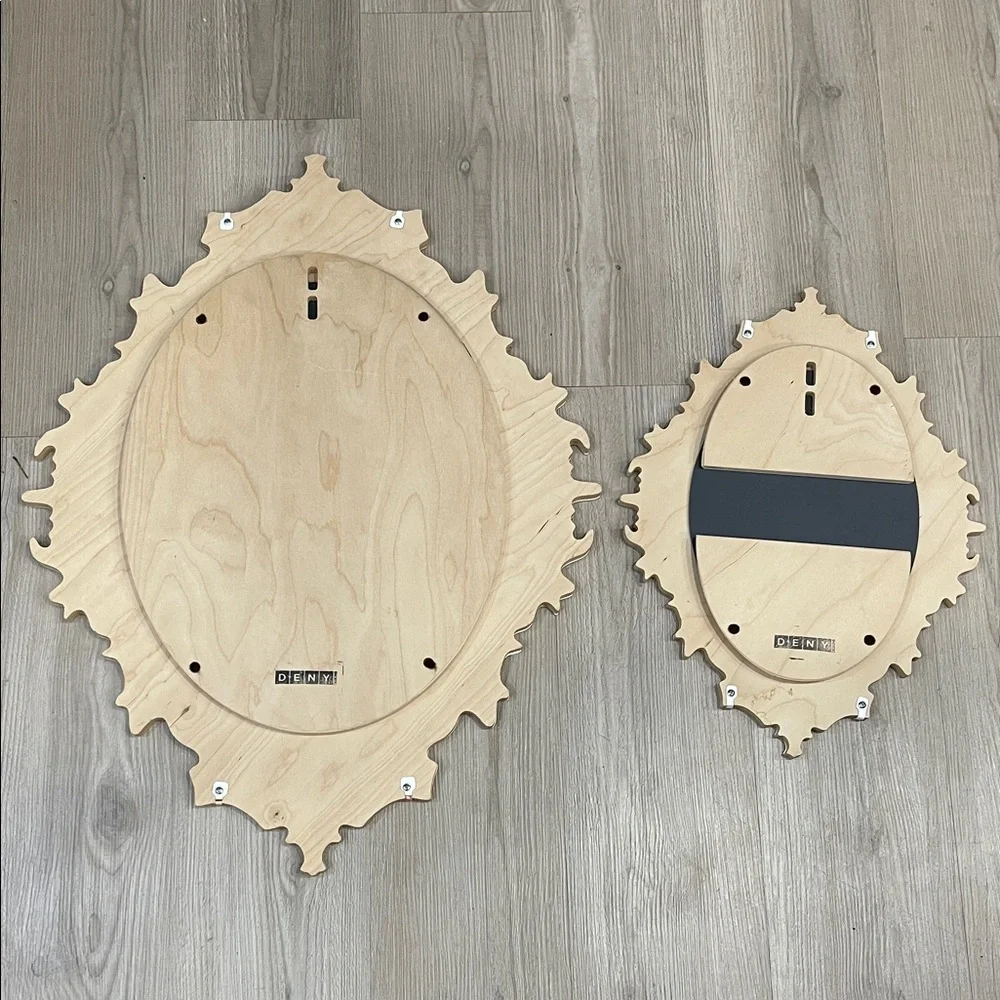 Modern Chevron and Floral Wall Mirror Set